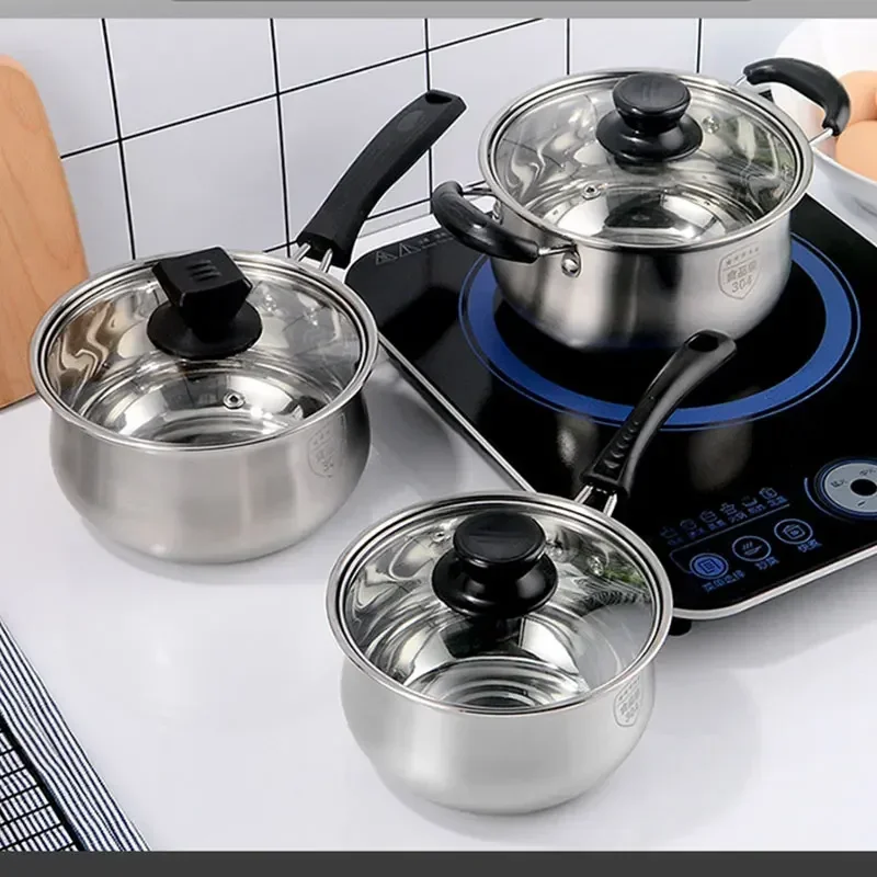 Soup Kettle Warmer - Stainless Steel Saucepan Non-stick Frying Pan