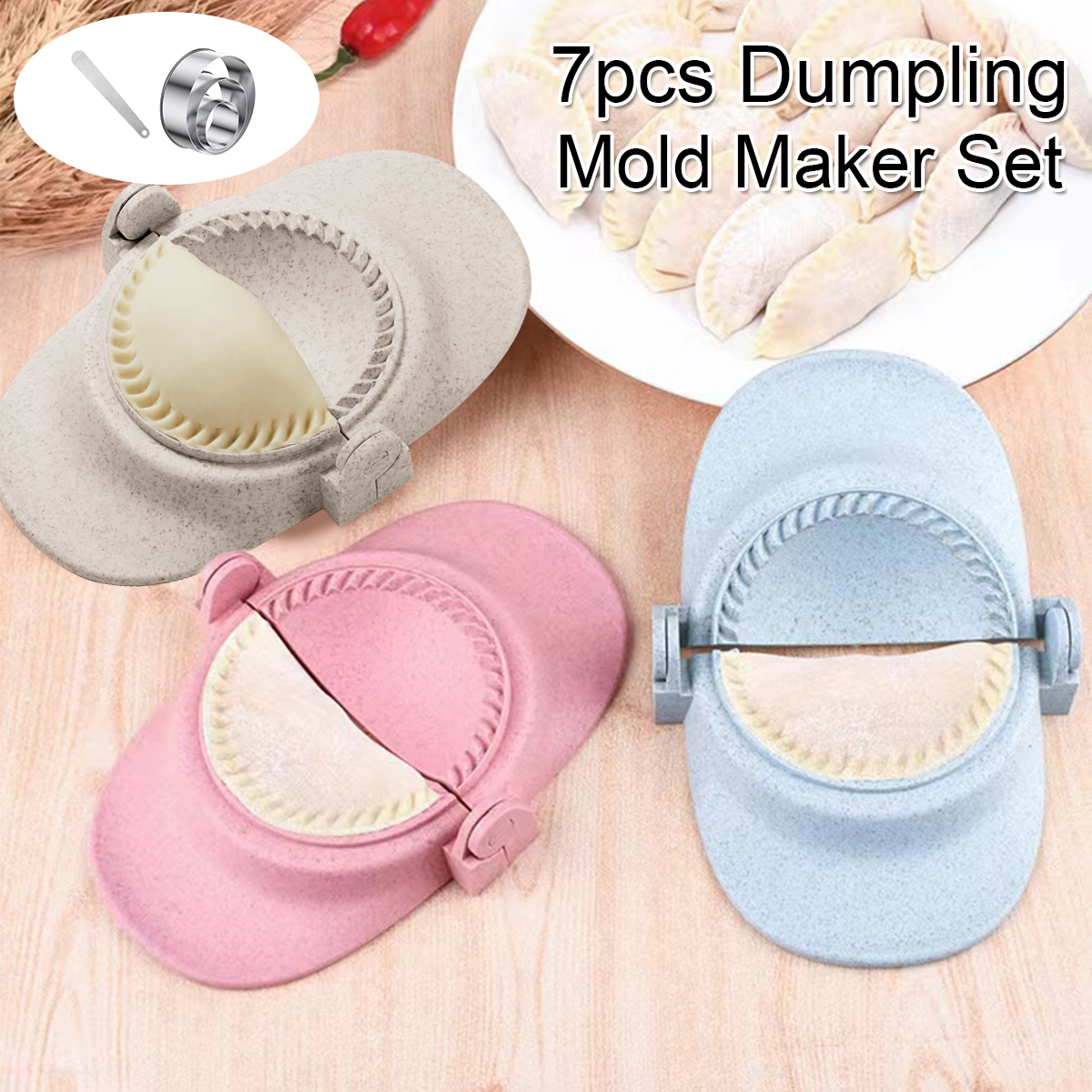Commercial Kitchen Products - 7Pcs Dumpling Maker Reusable Dumpling Press