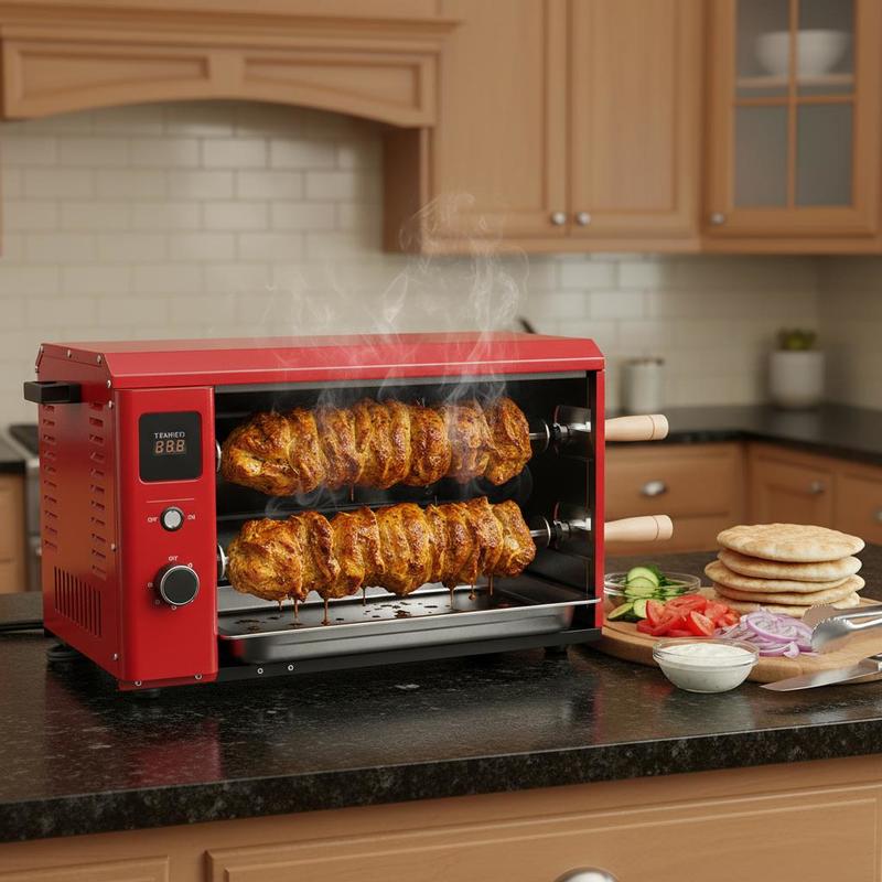 Commercial Kitchen Broiler - Automatic Meat Roaster 21.2x19x10.6 Inches For