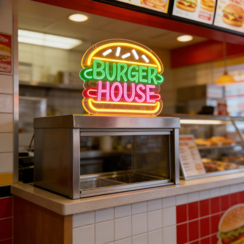 Cartoon Burger House Neon LED  - Commercial Kitchen Light avaliação e preço