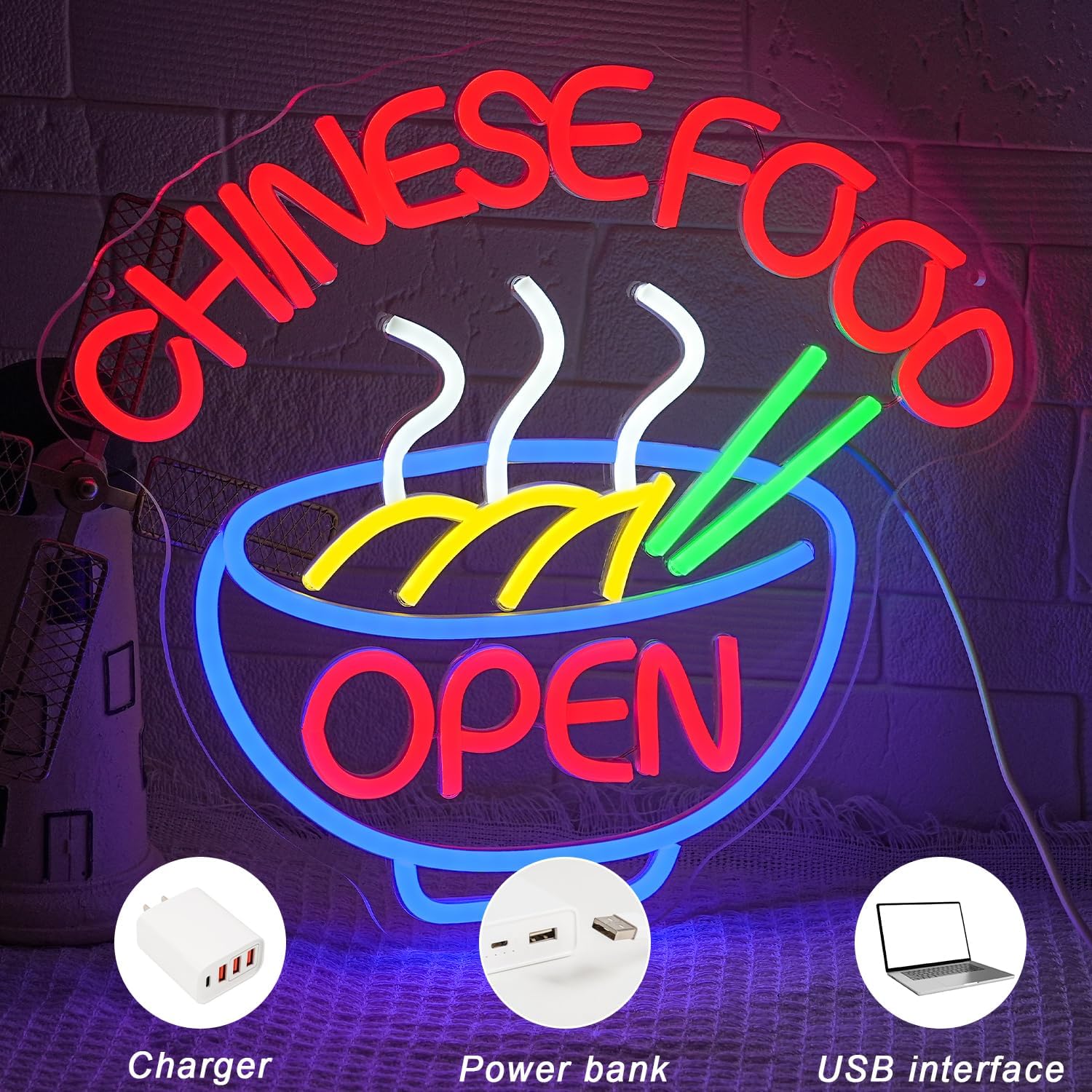 CHINESE FOOD Neon Sign Ramen N - Commercial Kitchen Light avaliação e preço