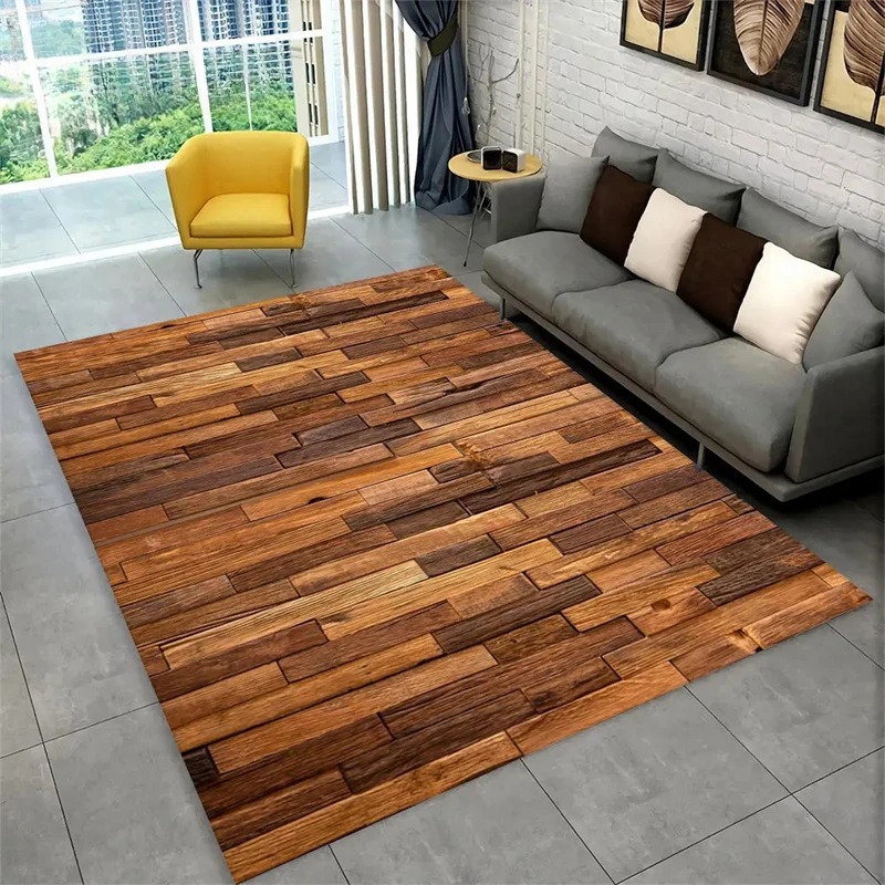 3D Wood Grain Retro Area Rug L - Commercial Kitchen Floor avaliação e preço
