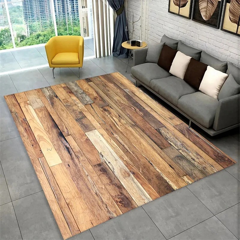 3D Wood Grain Retro Area Rug L - Commercial Kitchen Floor avaliação e preço