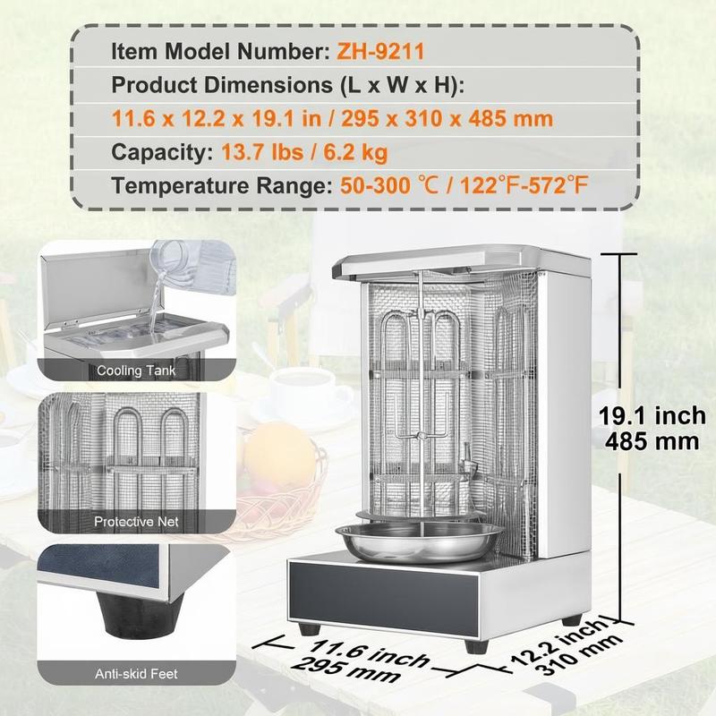 Vertical Broiler Gyro Rotisser - Commercial Kitchen Broiler avaliação e preço