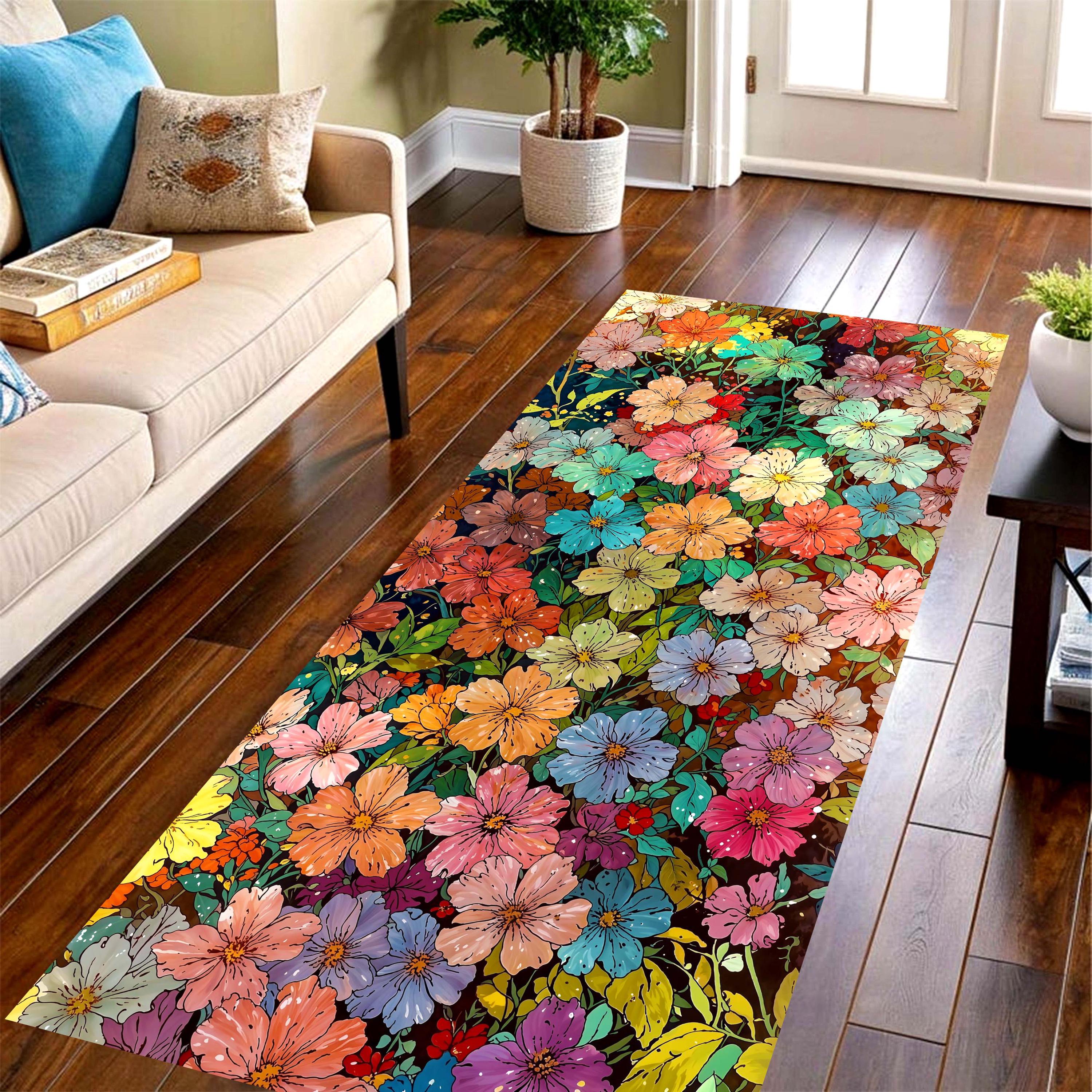 Light Green Mixed Wild Floral  - Commercial Kitchen Mats Anti Fatigue avaliação e preço