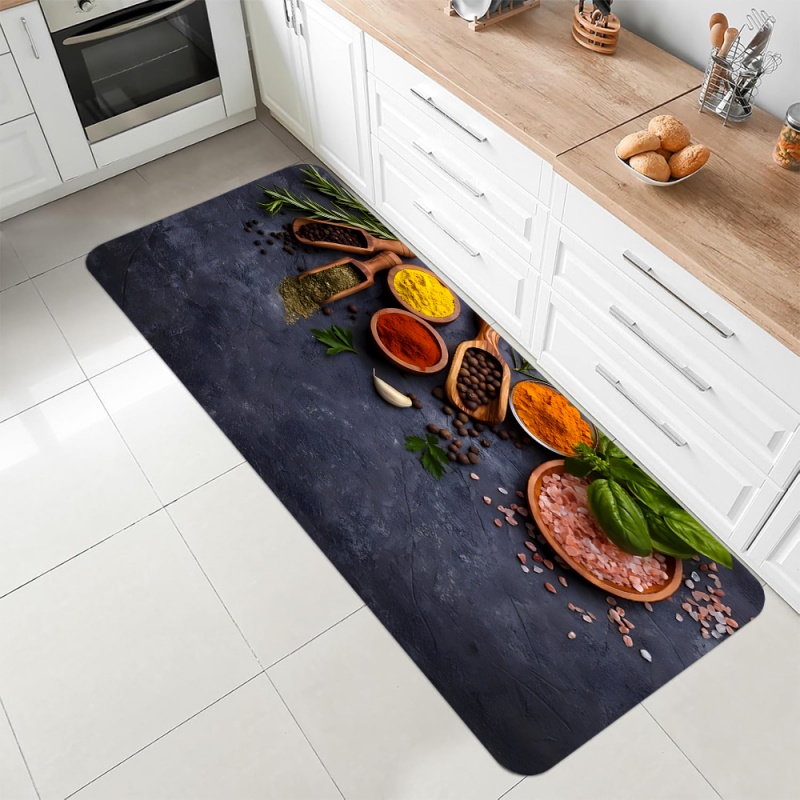 Kitchen Spice Herb Print Runne - Commercial Kitchen Mats Anti Fatigue avaliação e preço
