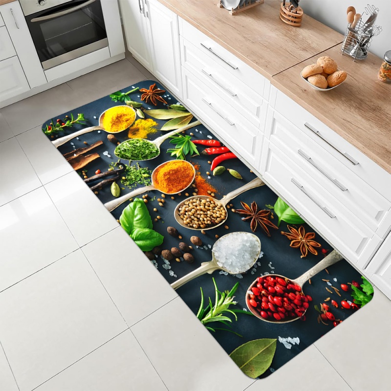 Kitchen Spice Herb Print Runne - Commercial Kitchen Mats Anti Fatigue avaliação e preço