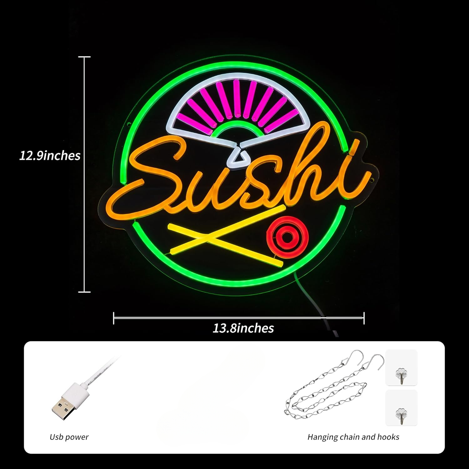 Sushi Neon Sign for Wall Decor - Commercial Kitchen Light avaliação e preço