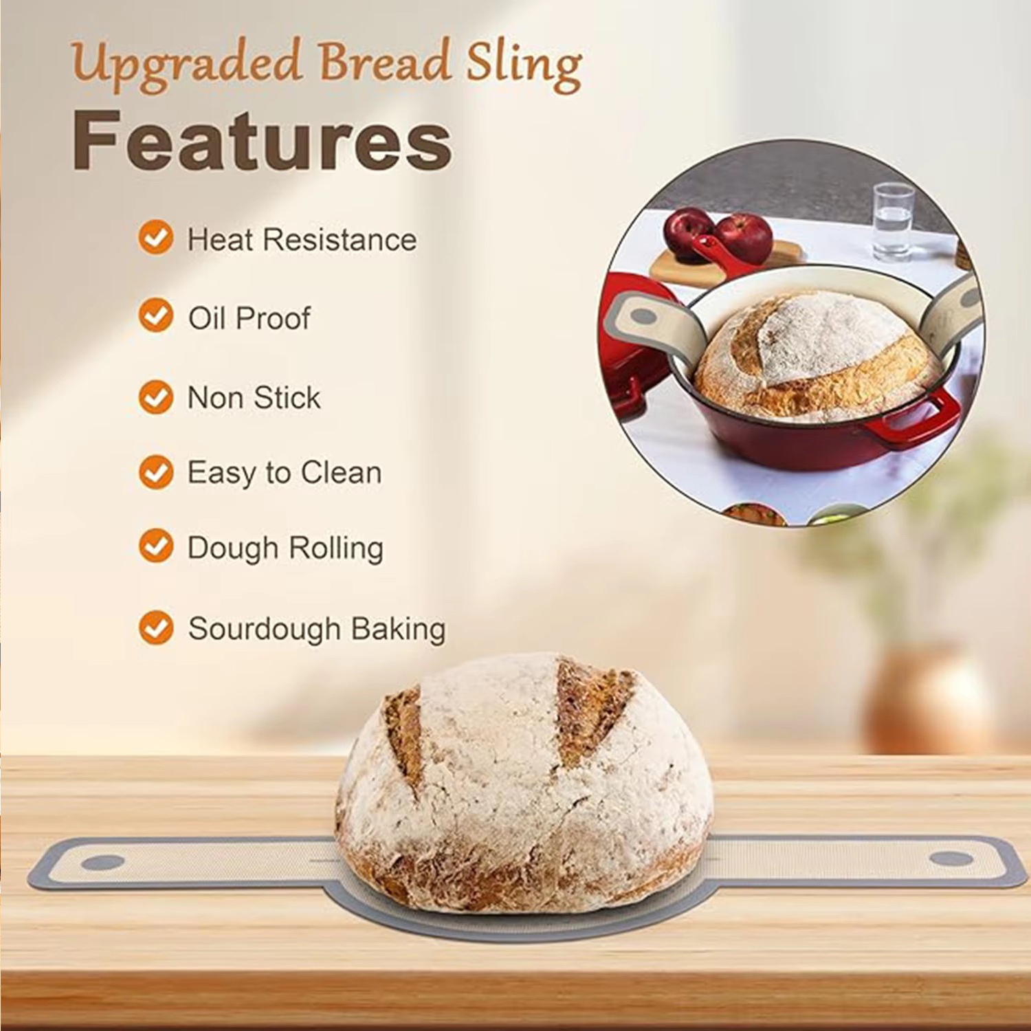 Silicone Bread Sling for Dutch - Crepe Maker Griddle avaliação e preço
