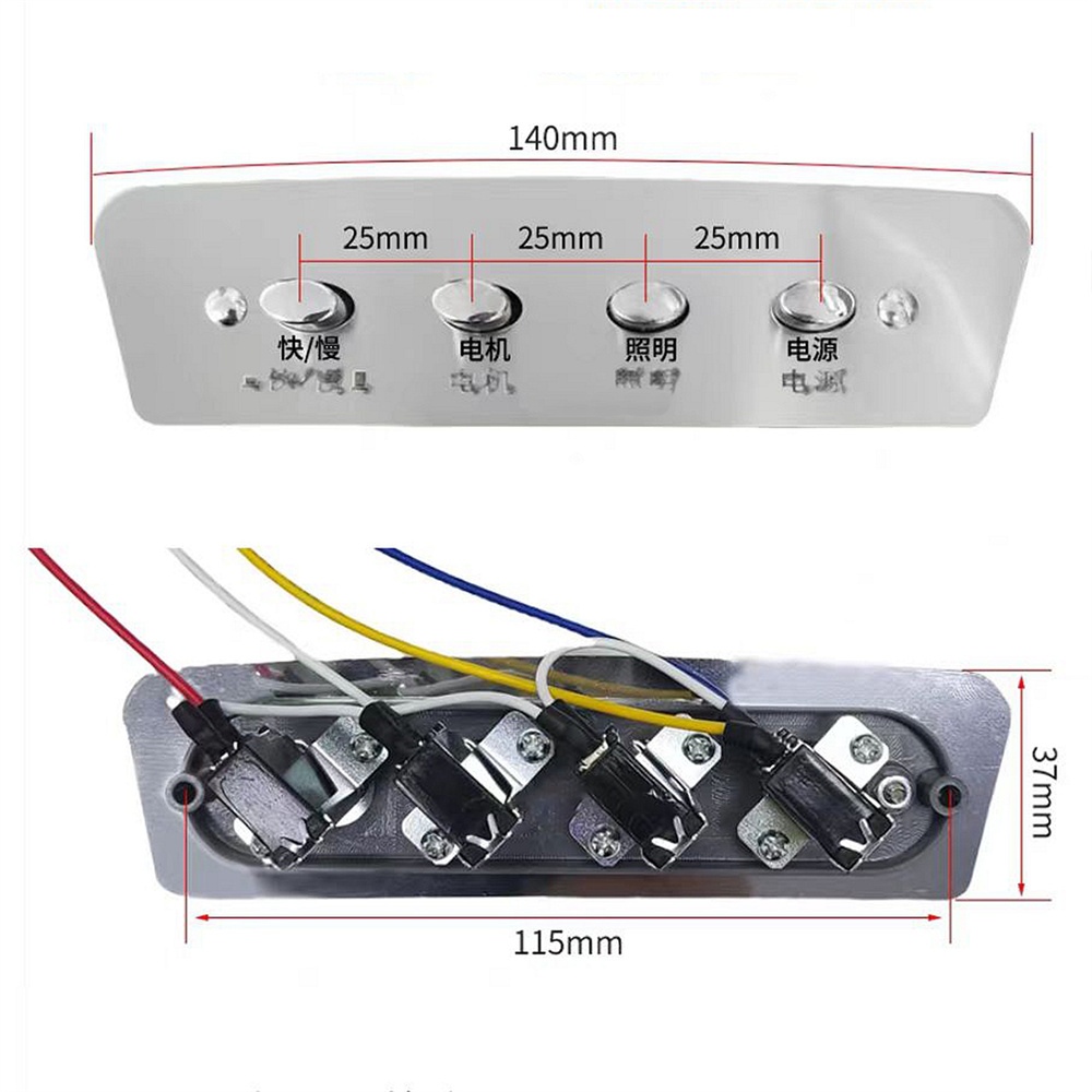 1pc 4-key Push Button Switch C - Commercial Kitchen Range Hood avaliação e preço