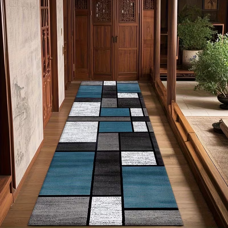 Modern Geometric Patchwork Run - Commercial Kitchen Floor avaliação e preço