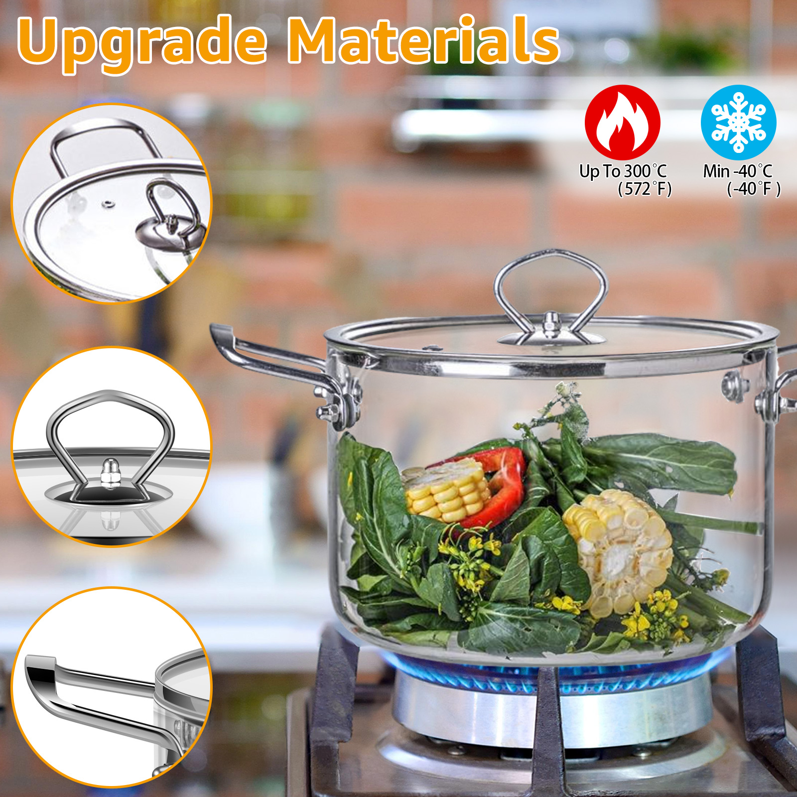 2.5L/3.5L Glass Cooking Pot wi - Soup Kettle Warmer avaliação e preço