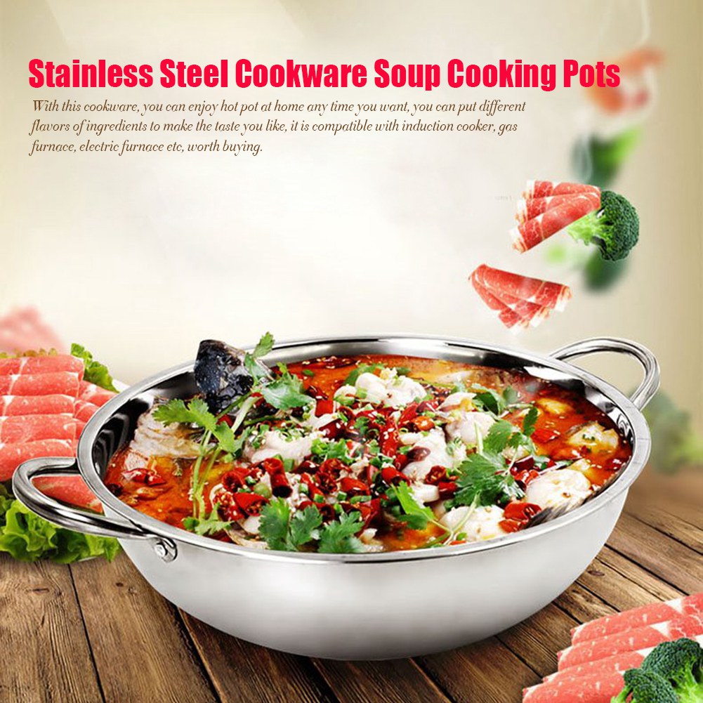 30CM Stainless Steel Hot Pot I - Soup Kettle Warmer avaliação e preço