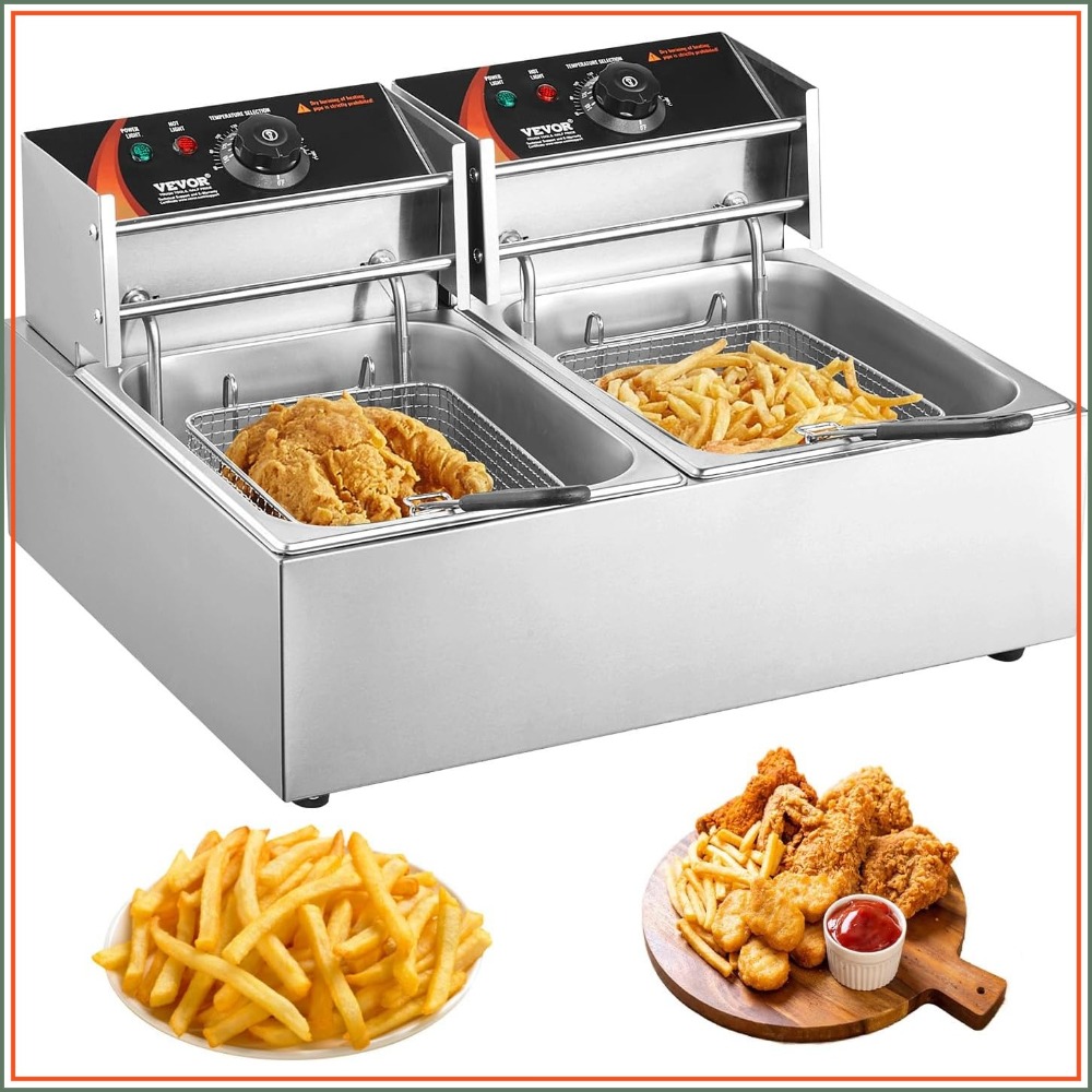 3000W Dual Tank Electric Deep  - Commercial Kitchen Products avaliação e preço