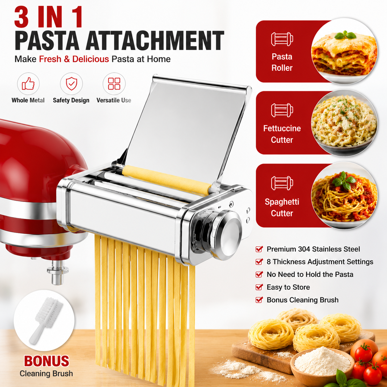 Gvode 3 in 1 Pasta Attachment  - Commercial Kitchen Products avaliação e preço