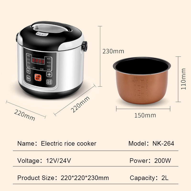 12V 24V Mini Rice Cooker Car T - Soup Kettle Warmer avaliação e preço