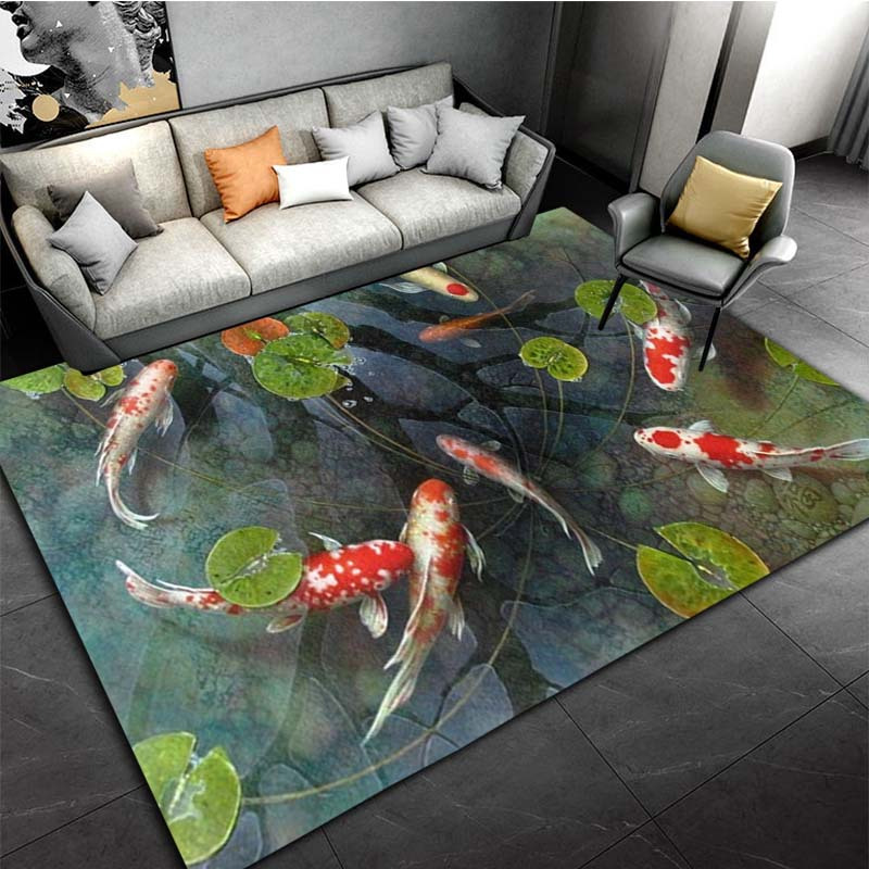 1pc 3D Koi Fish Rug - Non-Slip - Commercial Kitchen Mats Anti Fatigue avaliação e preço