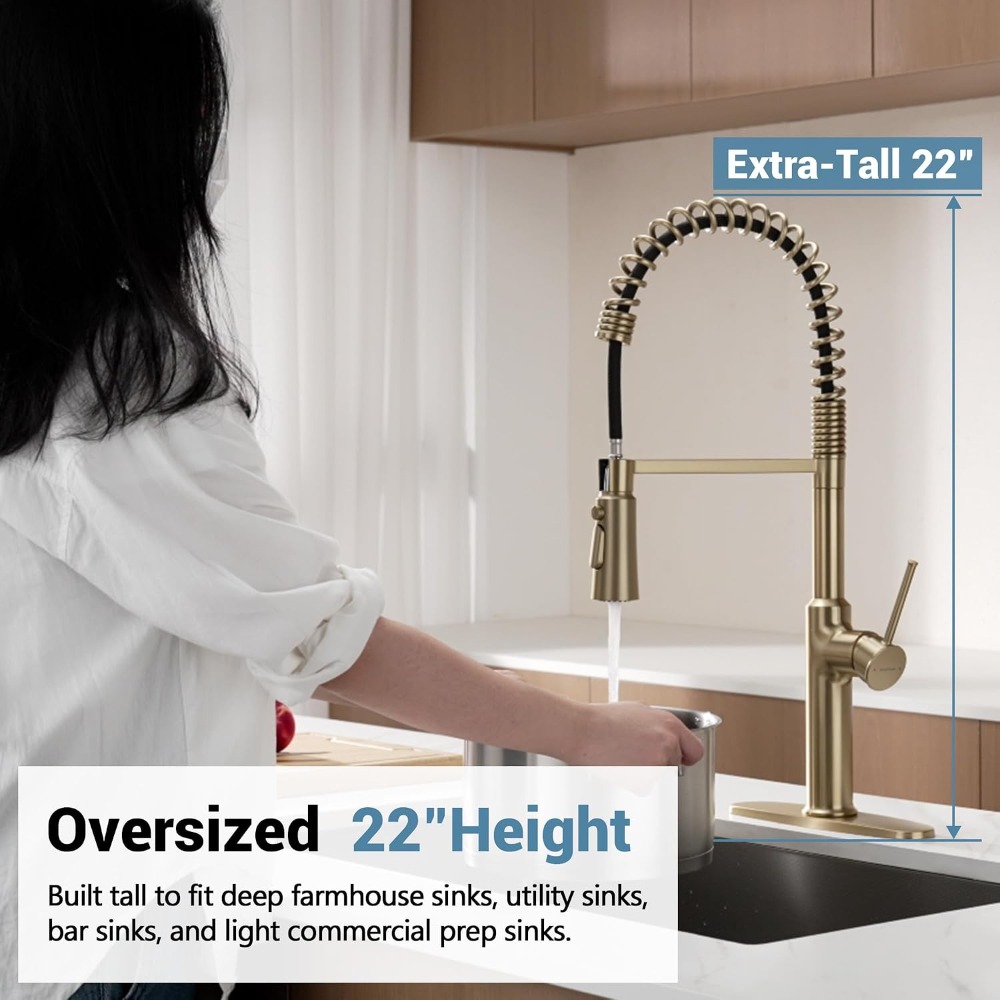 22'' Tall Brushed Gold Kitchen - Commercial Kitchen Products avaliação e preço