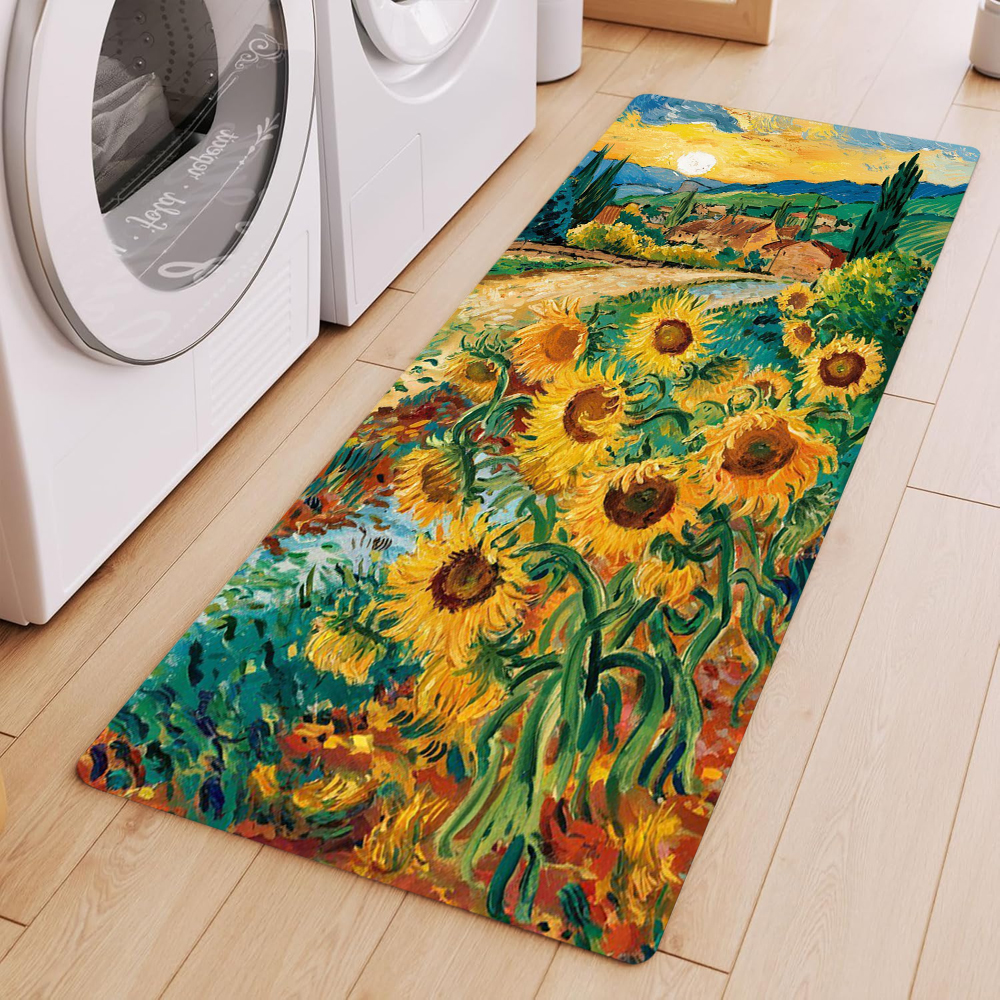 Van Gogh Style Sunflower Oil P - Commercial Kitchen Mats Anti Fatigue avaliação e preço