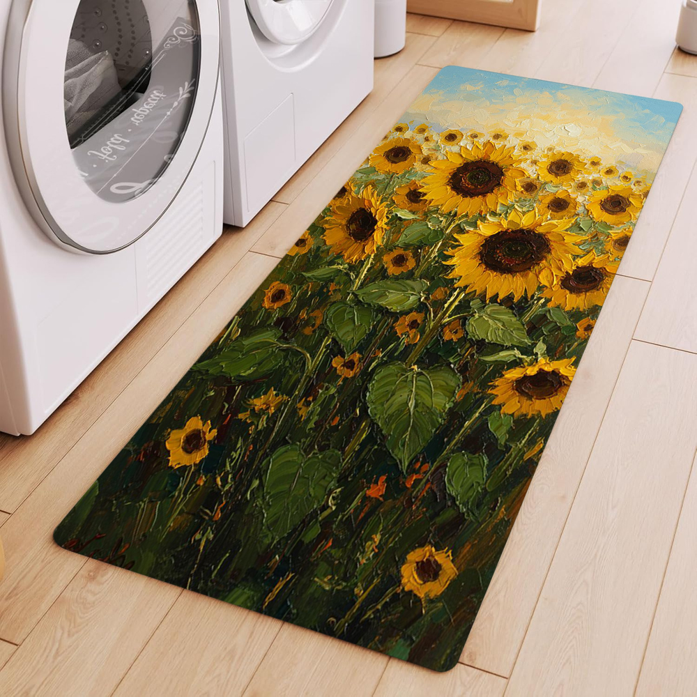 Van Gogh Style Sunflower Oil P - Commercial Kitchen Mats Anti Fatigue avaliação e preço