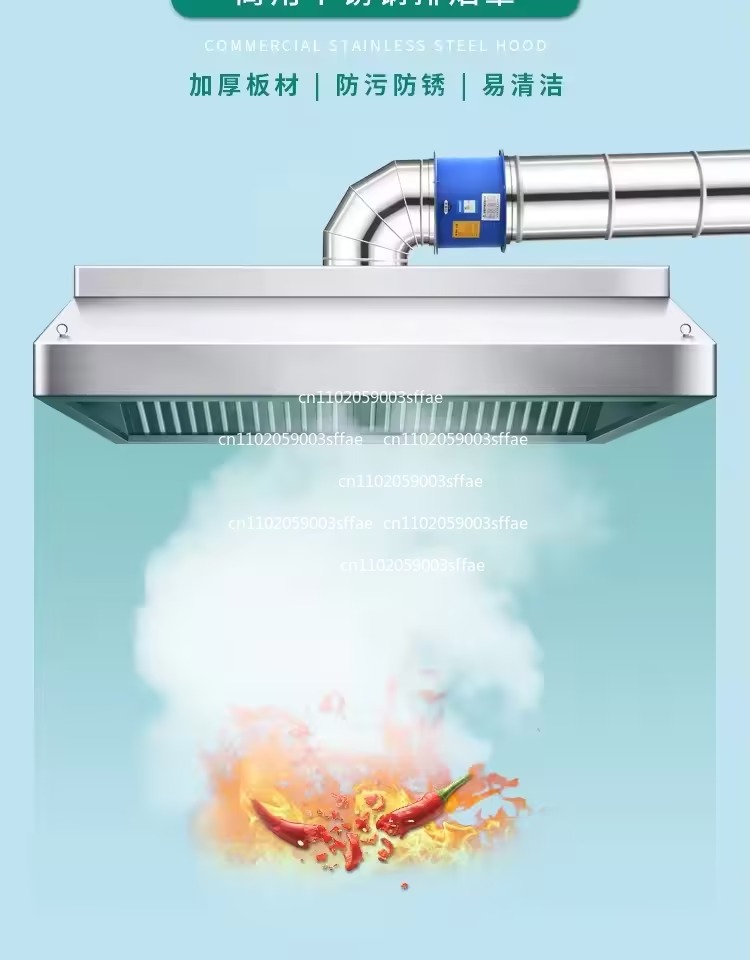 Thickened stainless steel fume - Commercial Kitchen Range Hood avaliação e preço