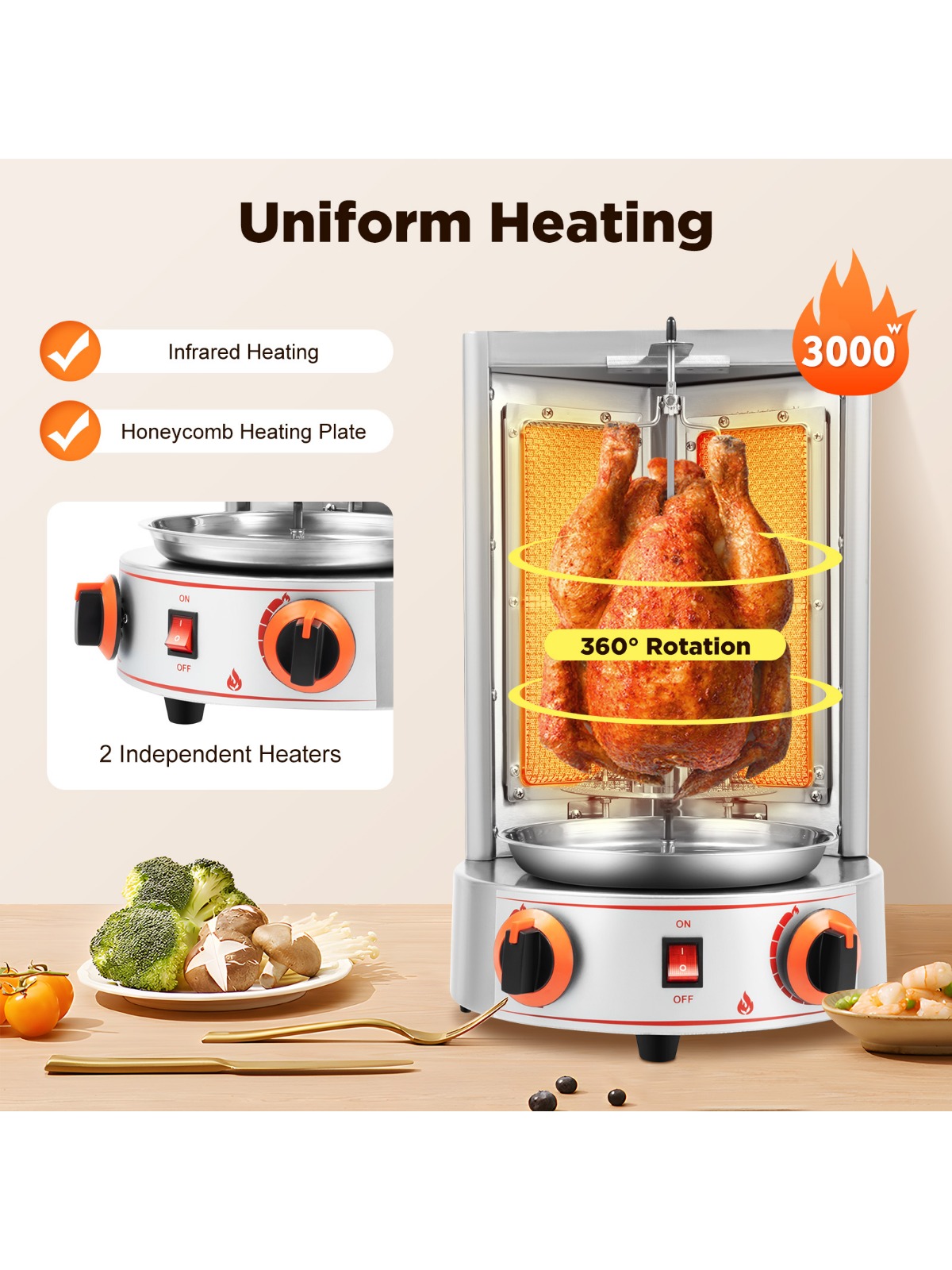 Electric Vertical Broiler 360° - Commercial Kitchen Broiler avaliação e preço